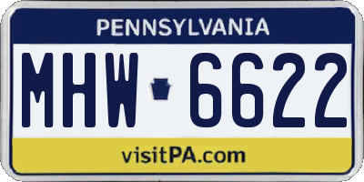 PA license plate MHW6622