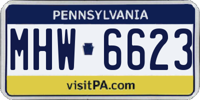 PA license plate MHW6623
