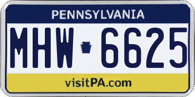 PA license plate MHW6625