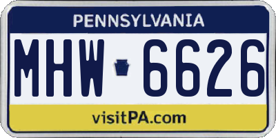 PA license plate MHW6626