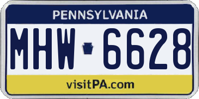 PA license plate MHW6628