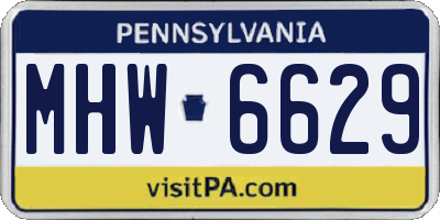 PA license plate MHW6629