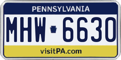 PA license plate MHW6630