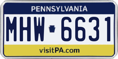 PA license plate MHW6631