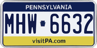 PA license plate MHW6632