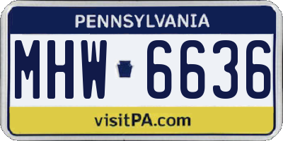 PA license plate MHW6636