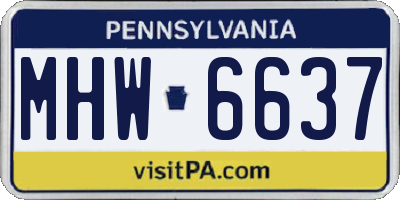 PA license plate MHW6637