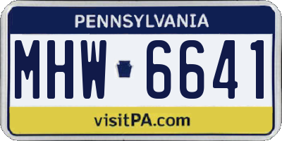 PA license plate MHW6641