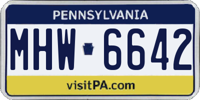 PA license plate MHW6642