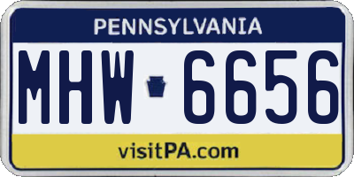 PA license plate MHW6656
