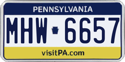 PA license plate MHW6657