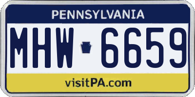 PA license plate MHW6659