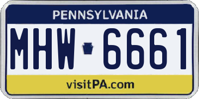 PA license plate MHW6661