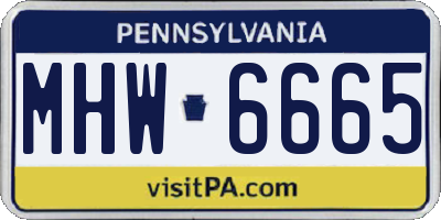 PA license plate MHW6665