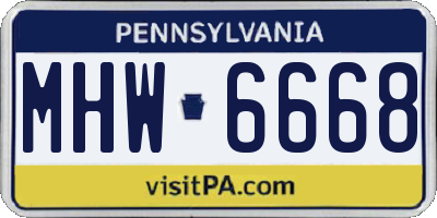 PA license plate MHW6668