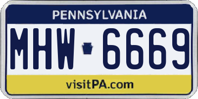 PA license plate MHW6669