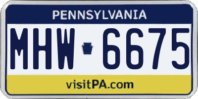 PA license plate MHW6675