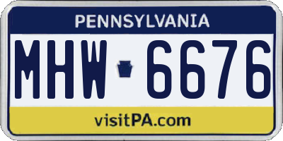 PA license plate MHW6676