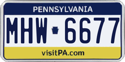 PA license plate MHW6677