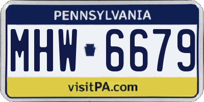 PA license plate MHW6679