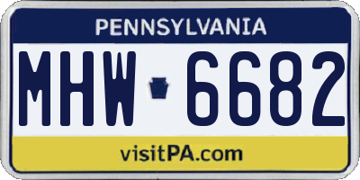 PA license plate MHW6682