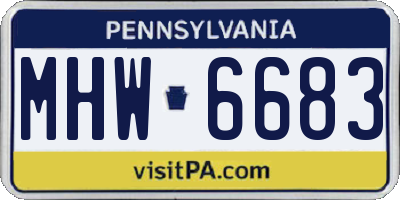 PA license plate MHW6683