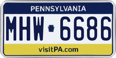 PA license plate MHW6686