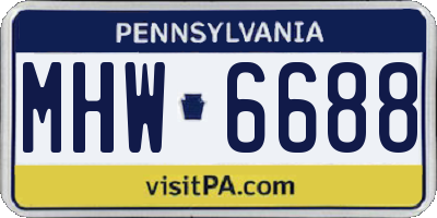 PA license plate MHW6688
