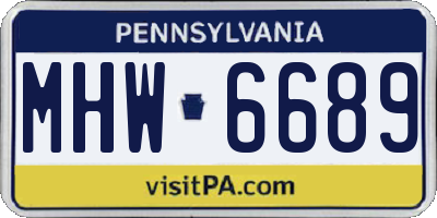 PA license plate MHW6689