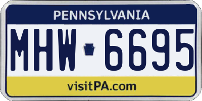 PA license plate MHW6695