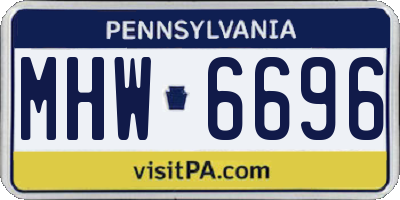 PA license plate MHW6696