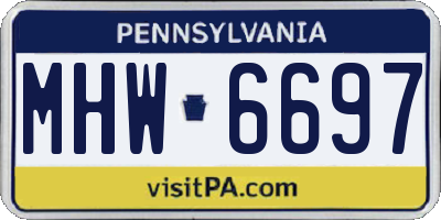 PA license plate MHW6697