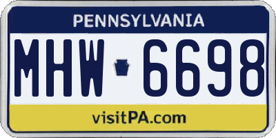 PA license plate MHW6698