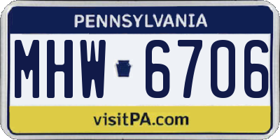PA license plate MHW6706