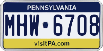 PA license plate MHW6708