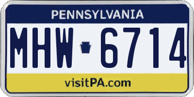 PA license plate MHW6714