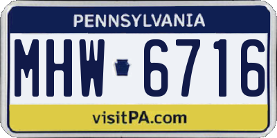 PA license plate MHW6716