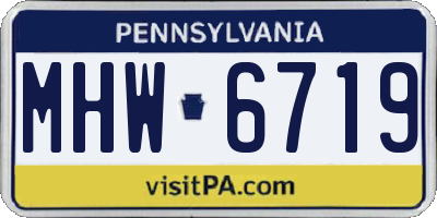 PA license plate MHW6719
