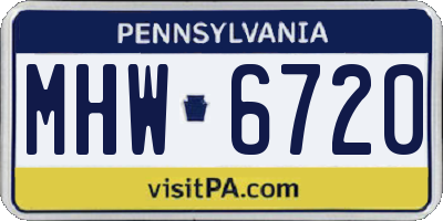 PA license plate MHW6720