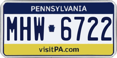 PA license plate MHW6722