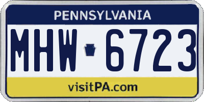 PA license plate MHW6723