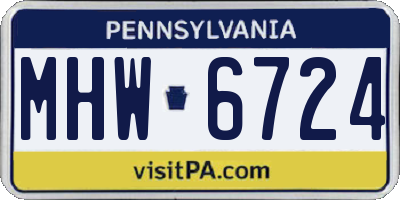 PA license plate MHW6724