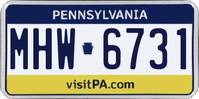 PA license plate MHW6731