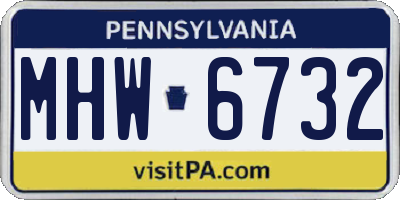 PA license plate MHW6732