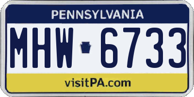 PA license plate MHW6733