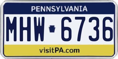 PA license plate MHW6736