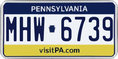 PA license plate MHW6739