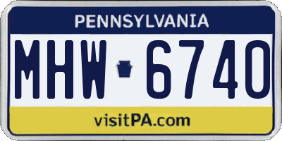 PA license plate MHW6740