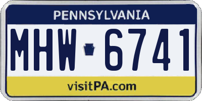 PA license plate MHW6741