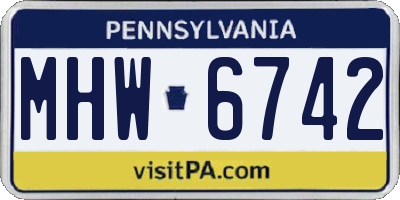 PA license plate MHW6742